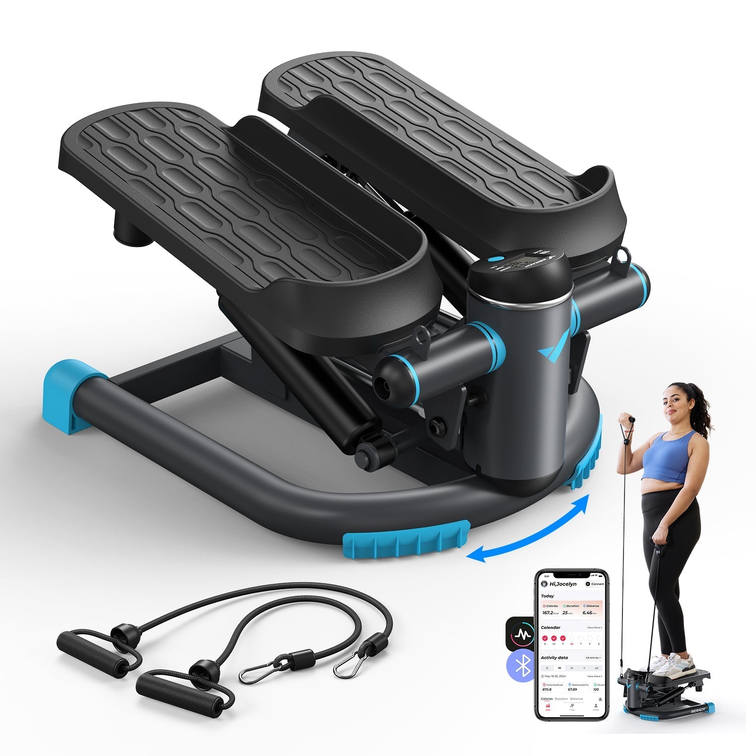 MERACH 2403B1 Mini Stepper 3-en-1