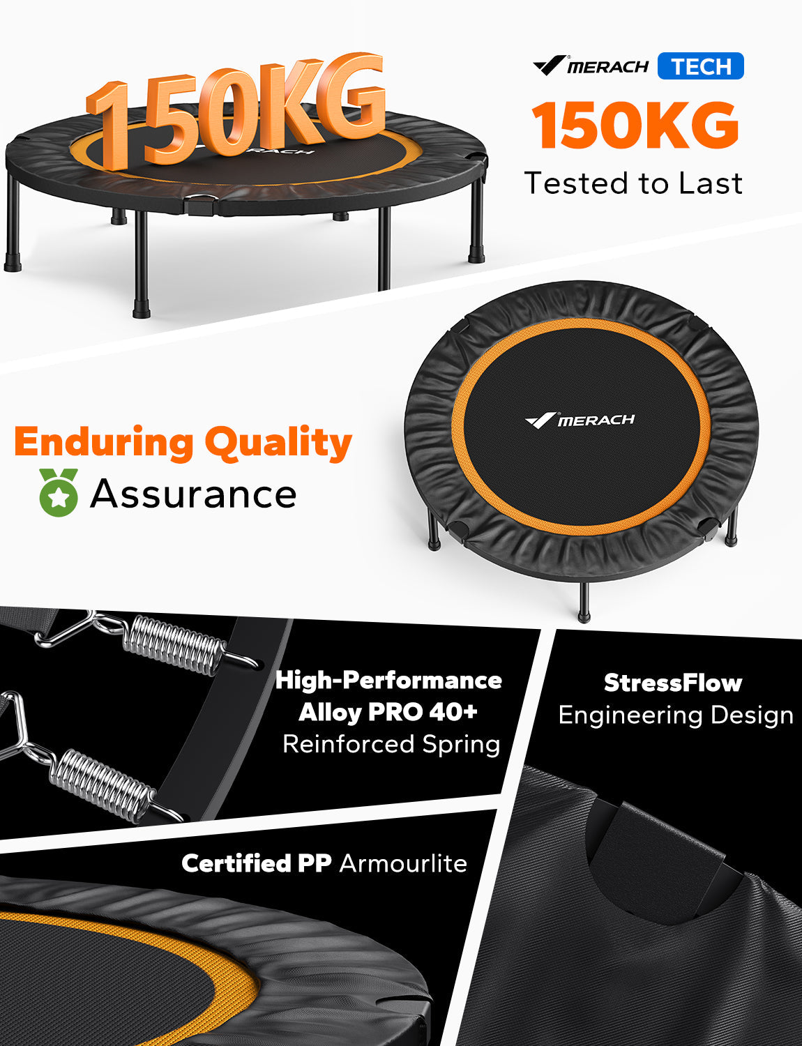 MERACH 2420B1 Trampolines de fitness sans poignée
