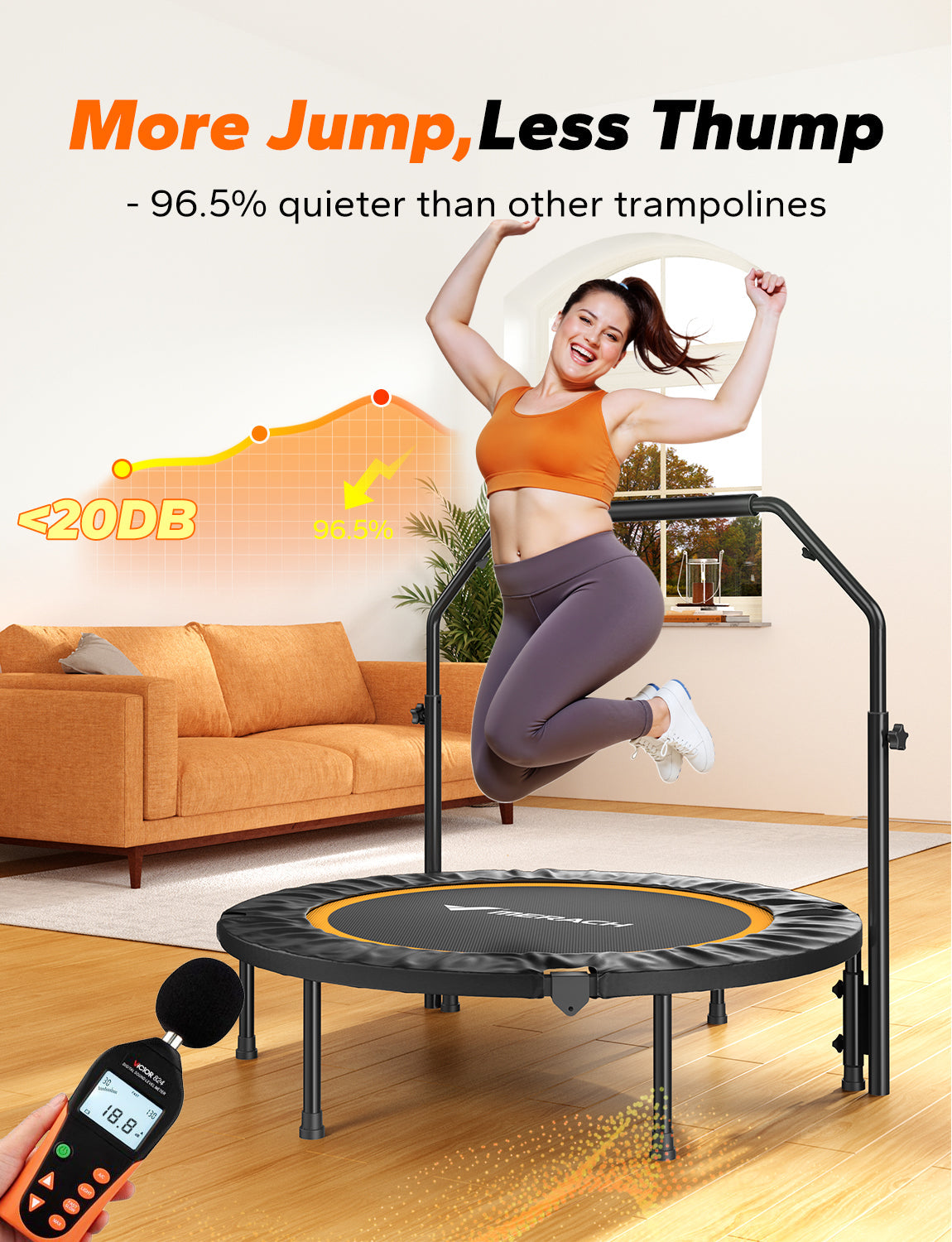 MERACH 2420B2 Trampolines de fitness avec poignée