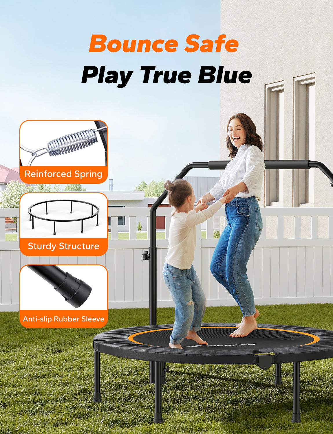 MERACH 2420B2 Trampolines de fitness avec poignée
