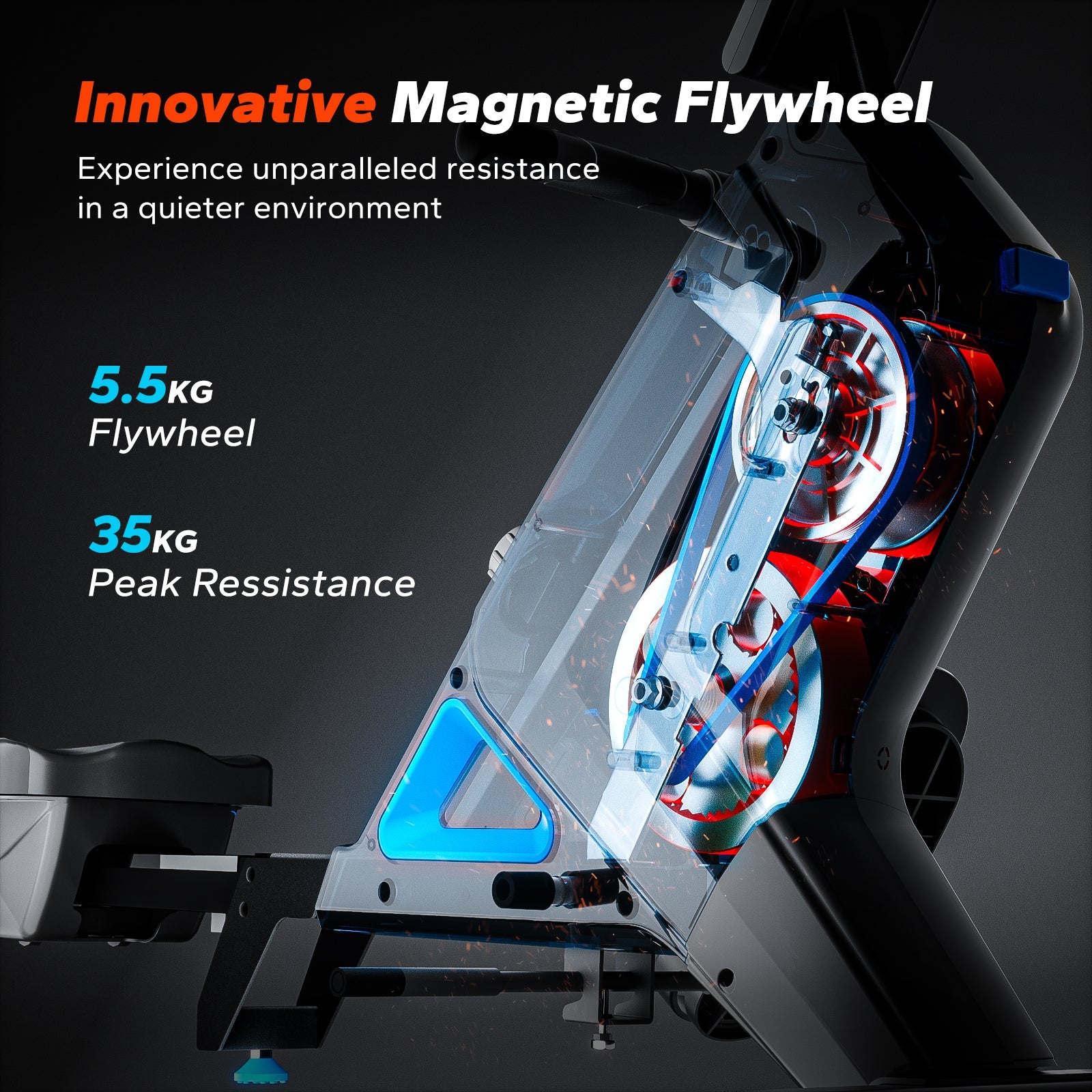MERACH Rameur magnétique R05B4