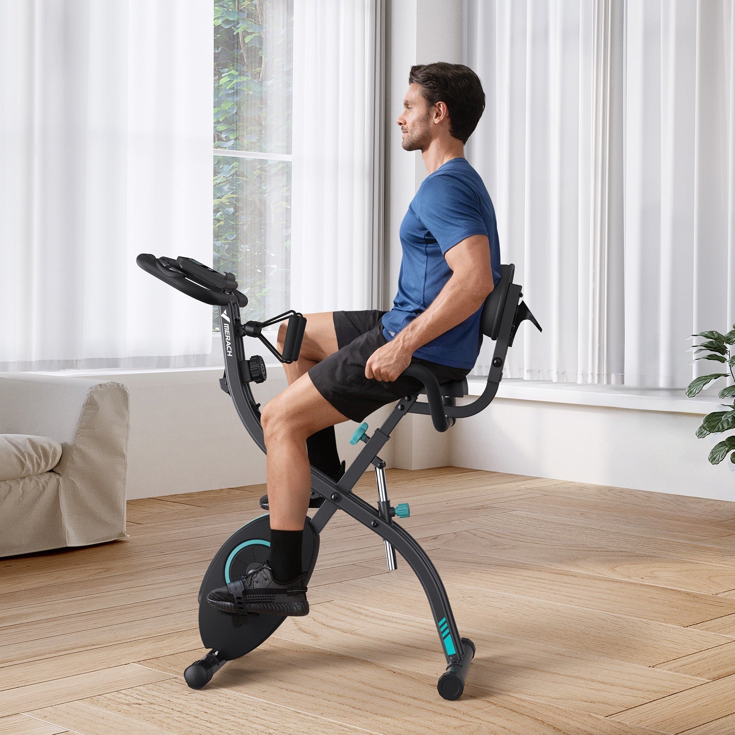 MERACH S15B2 Vélo d'appartement noir 4-en-1