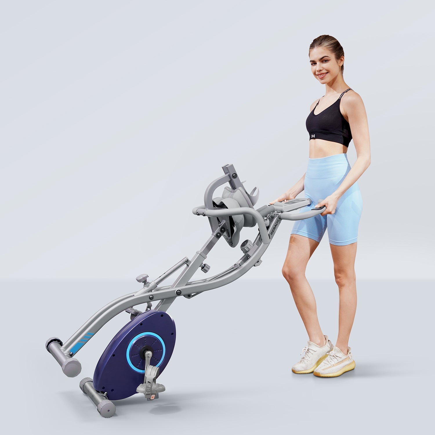 MERACH S15H1 Vélo d’appartement pliable gris 4 en 1