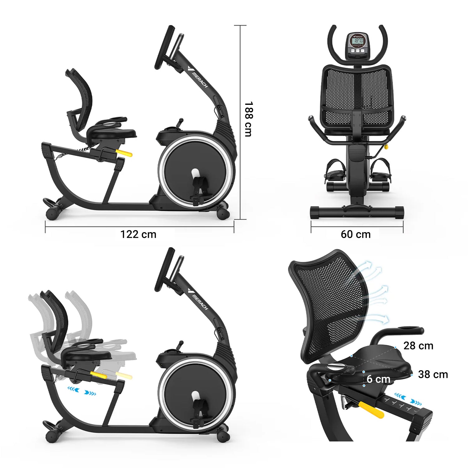 MERACH S19B1 Vélo d'exercice couché