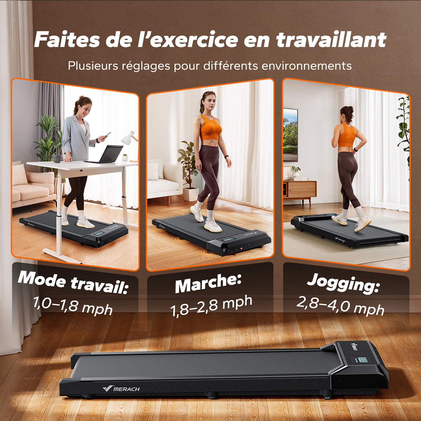 Tapis de course 3 en 1 Merach T21B1