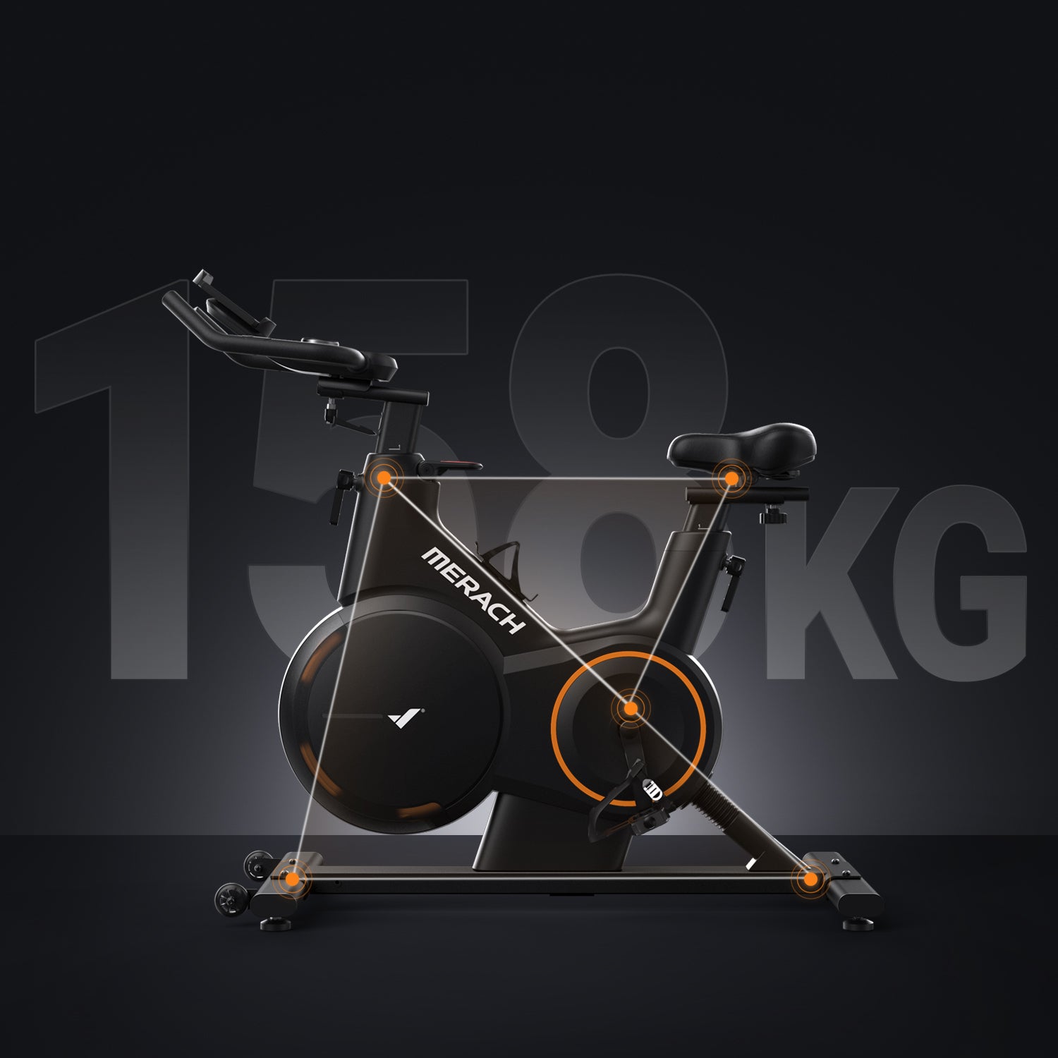 Vélo d’appartement Merach S28B1 avec inclinaison réglable ±6°