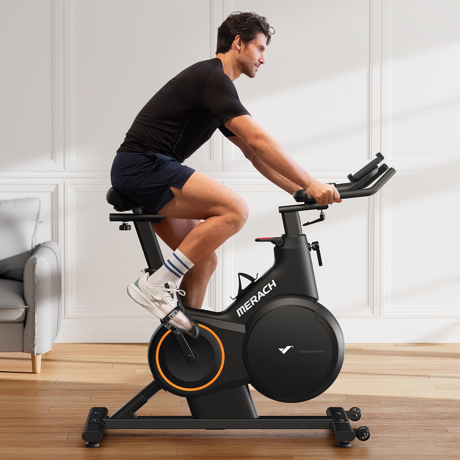 Vélo d’appartement Merach S28B1 avec inclinaison réglable ±6°