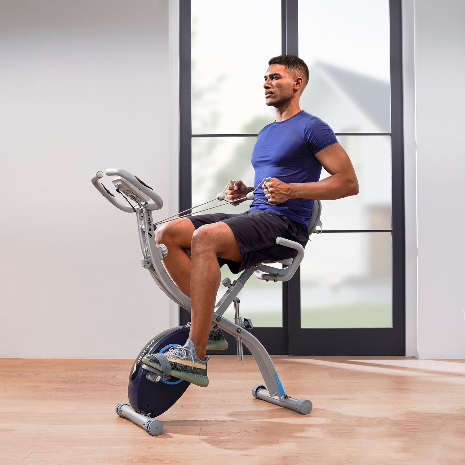 MERACH S15H1 Vélo d’appartement pliable gris 4 en 1