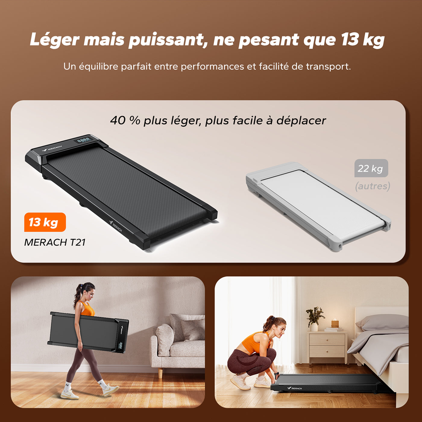 Tapis de course 3 en 1 Merach T21B1