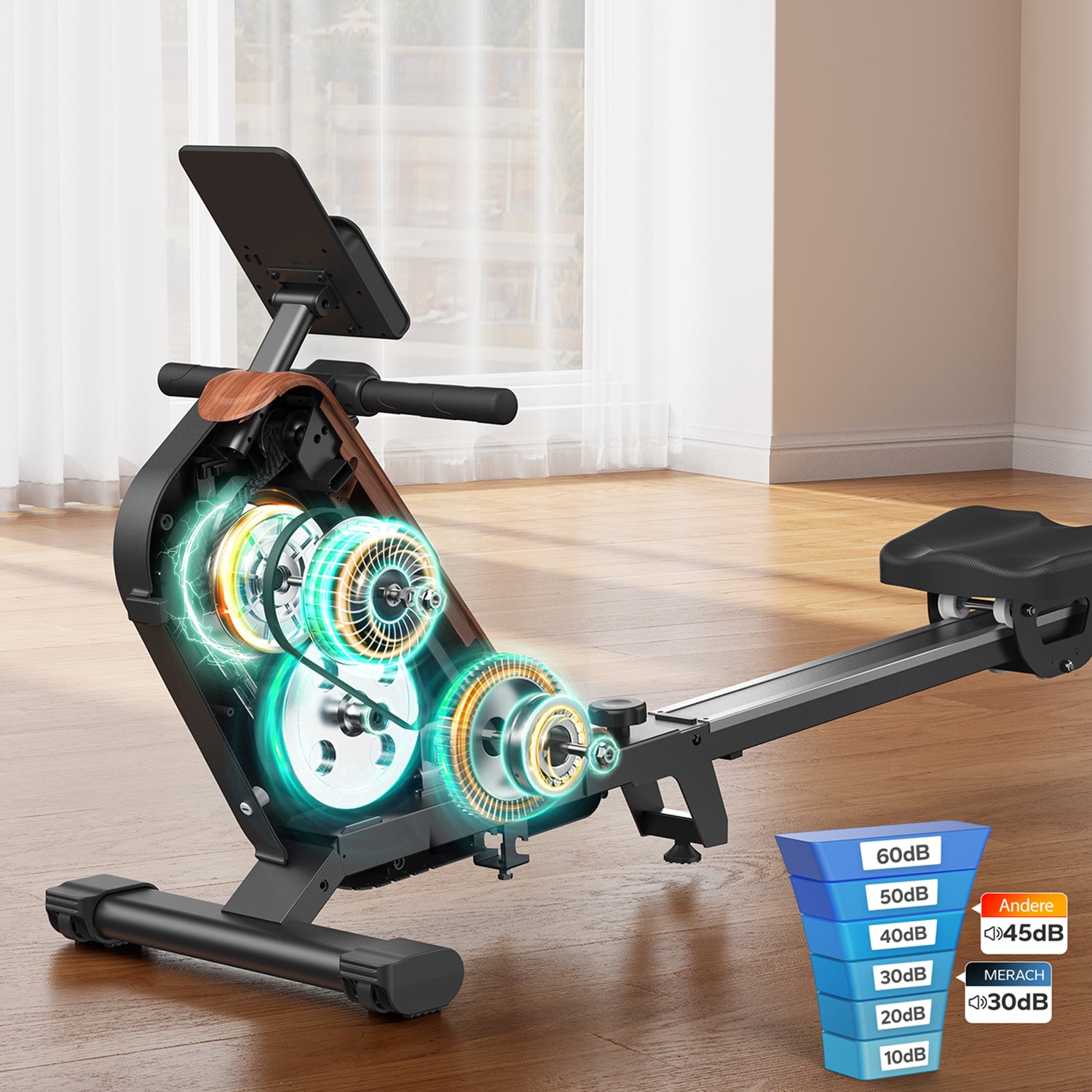 MERACH R15 2.0 Rameur électromagnétique