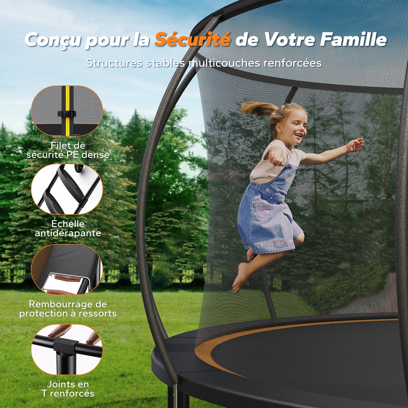 Merach 2429 Trampoline d'extérieur