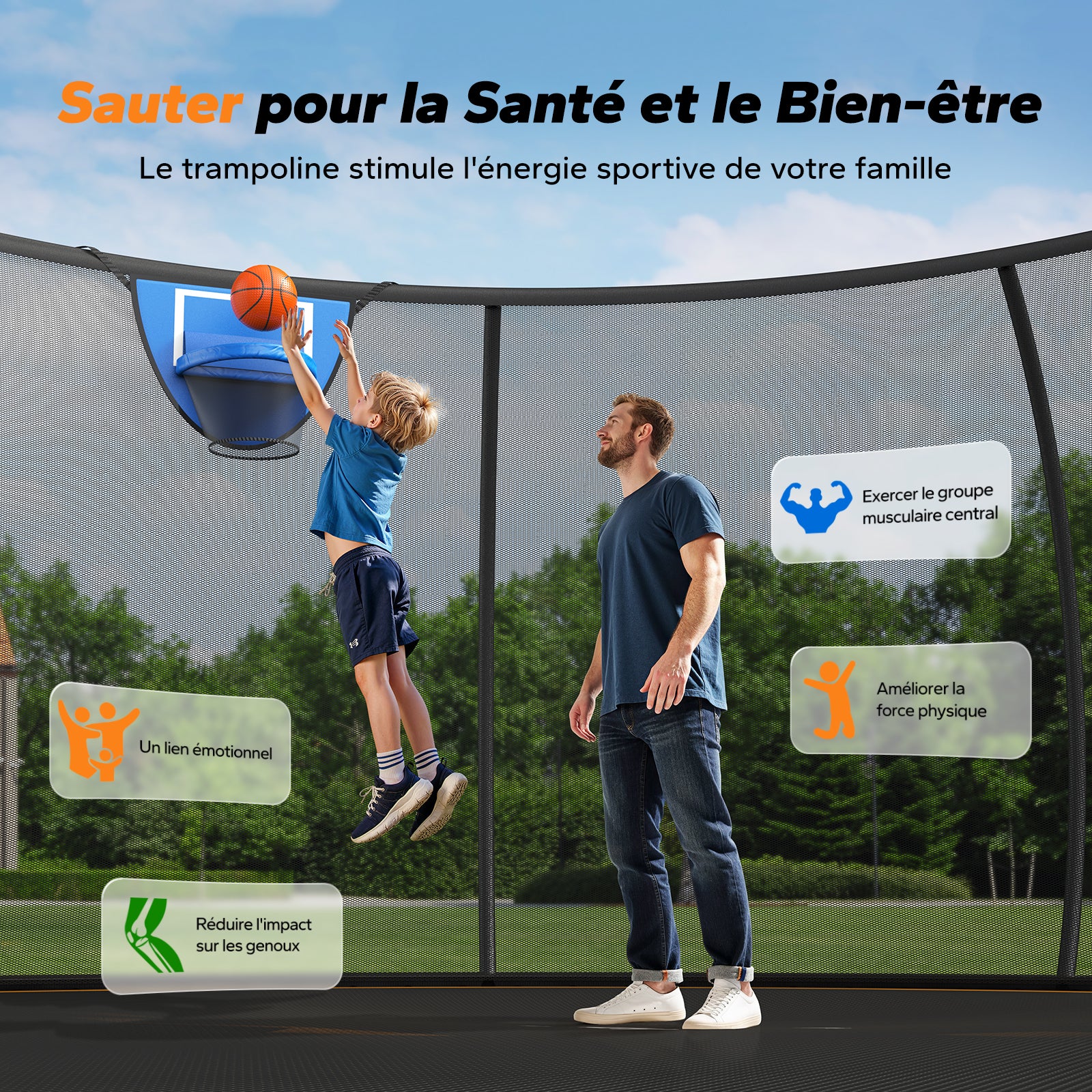 Merach 2429 Trampoline d'extérieur