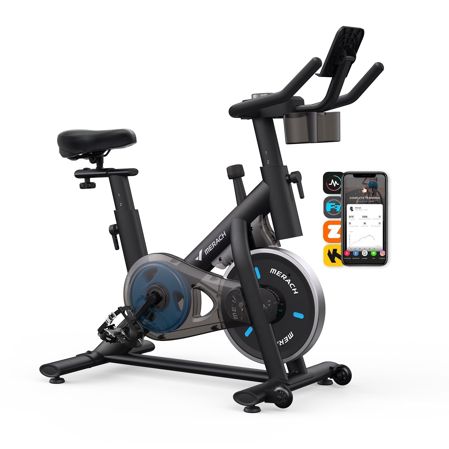 MERACH S26B1 Vélo d'appartement à friction avec siège à 4 positions